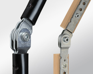 Polstergelenke für Armlehnen und Kopfstützen stufenlose Klemmung