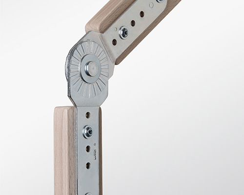 Polstergelenke für Armlehnen und Kopfstützen Klemmrastung