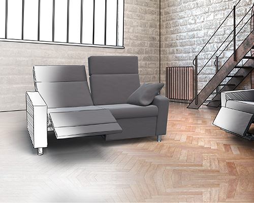 freeline lounge - Funktionsbeschläge für Sessel, Drehsessel und Mehrsitzer - Lounge- und Relaxfunktion - LUSCH